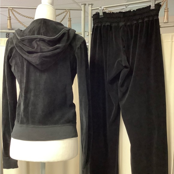 Juicy Couture Vintage Velour Pants 25 x 32 Zip Up Crop Hoodie Tracksuit - Picture 2 of 15
